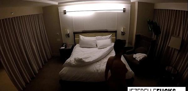  Nude Jezebelle Bond hangs out in her hotel room